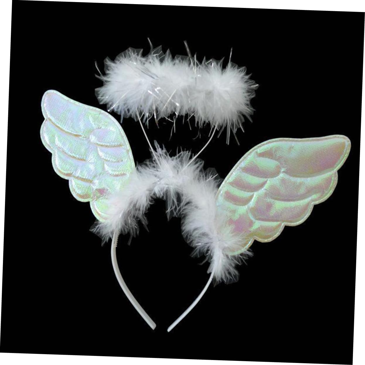 Miniatura 3 de LIFKOME Accesorios para Mujer 2pcs Halloween Headband Angel Headband Angel Accessories Props Wing White Miss Apparel Ladies Headbands