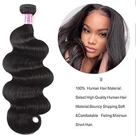 UNice Hair Brazilian Body Wave 3 Bundles with Free Part Lace Closure Unprocessed Virgin Human Hair Weaves Extensions Natural Color (18 20 22+16Closure)