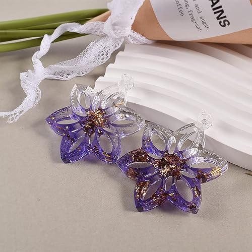 Miniatura 4 de Voyyphixa 100 moldes de joyería de resina bohemia, moldes de silicona para moldes de fundición de resina epoxi, 5 pares de moldes de aretes con