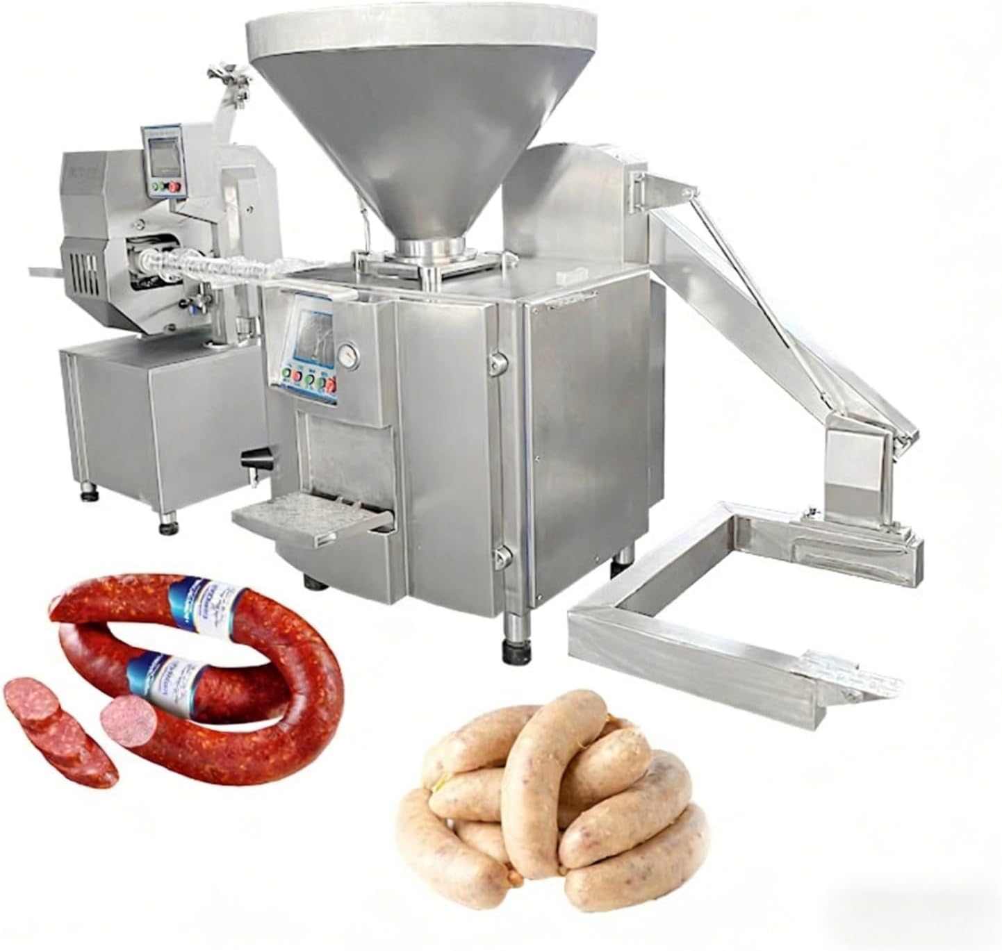 Electric automatic sausage stuffer, 304 stainless steel vertical sausage stuffer, adjustable speed, suitable for home use, making sausages, hot dogs, German sausages, and Italian sausages.