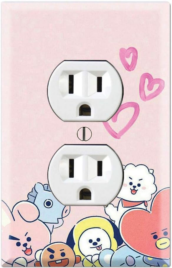 Graphics Wallplates - Kpop Tata Chimmy Koya Shooky Cooky RJ Mang - Duplex Outlet Wall Plate Cover