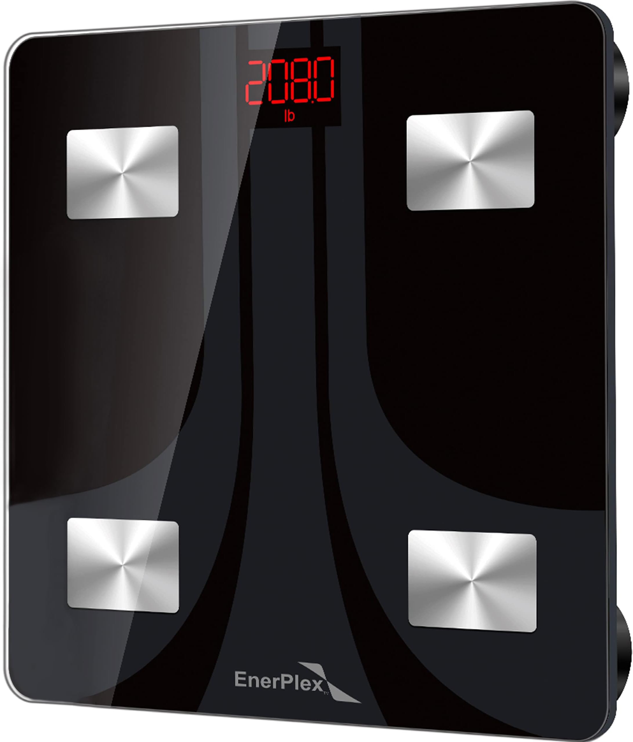 EnerPlex Fit 2020 Model Bluetooth Body Fat Scale, Weight Scales Digital Smart Body Composition Wireless Analyzer BMI Scale Health Monitor with Smartphone APP, 396 lbs Black