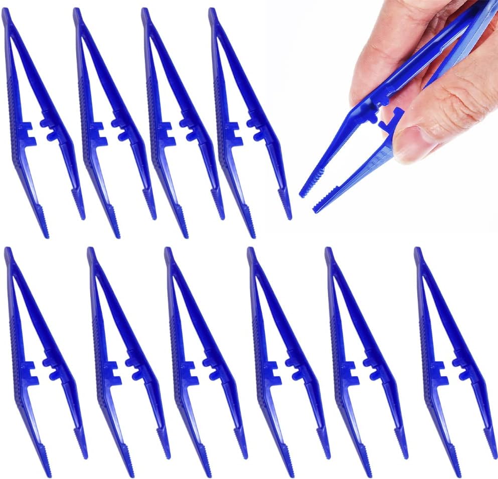 Pinzas de primeros auxilios, pinzas de plástico, pinzas desechables para uso médico, manualidades, vendajes, gasas, laboratorio, escuela, ciencia primaria