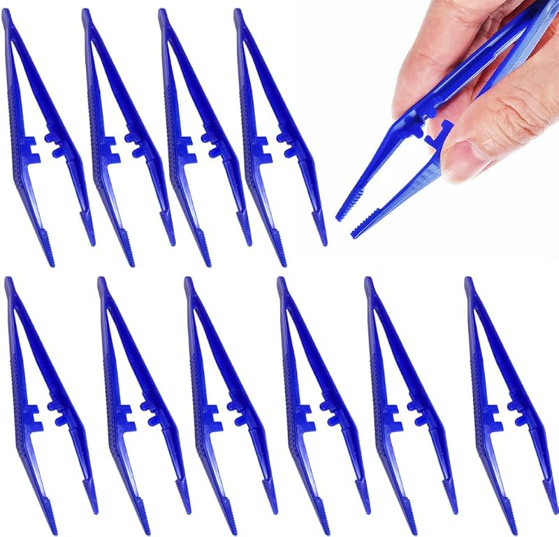 Pinzas de primeros auxilios, pinzas de plástico, pinzas desechables para uso médico, manualidades, vendajes, gasas, laboratorio, escuela, ciencia primaria