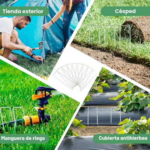 Miniatura 7 de 50 Piezas Grapas Cesped Artificial, Piquetas Cesped Artificial 150mm X 36mm, Ø3mm, Grapas Malla Antihierbas, Piquetas Camping, Para La Sujeción De Cercas, Tela Antihierbas, O Para Camping.