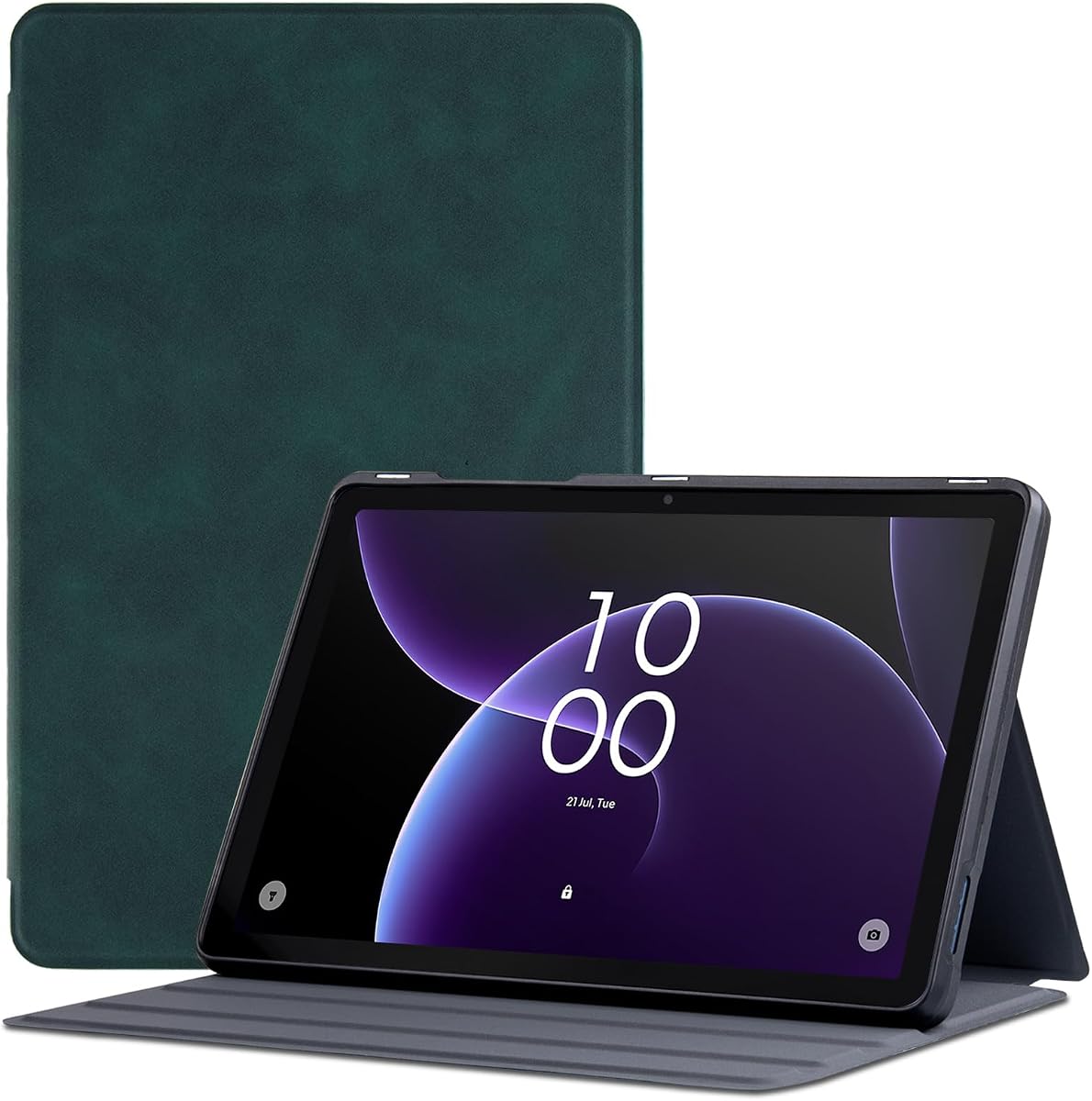 Funda para Tablet TCL Tab 10 Gen 4, Contraportada de TPU Suave, Verde Pino | Soporte de visualización de múltiples ángulos,Cubierta protectora de cuero PU,con encendido/apagado automático,Cierre magnético