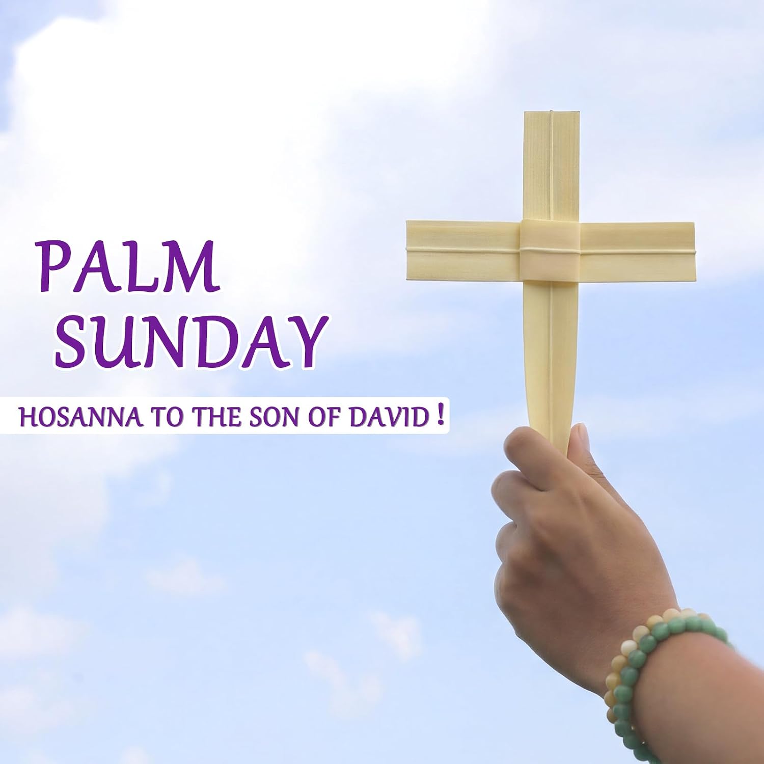 50 Pcs 7" 5" Palm Sunday Crosses Plastic Palms Leaves Branches Crafts Easter Holy Week Lent Religious Christian Palmleaf Cross to Hold in Your Hand Sunday School Church Palmleaf Wall Cross Decor