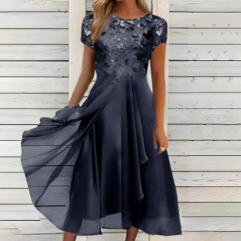 Ladies UK Petite Wedding Dresses, Women Chiffon Lace Clearance Sale Sexy Short Sleeve Prom Dresses Elegant Midi Dress Evening Dress Special Occasion Dresses, Sale Women's Navy 2 Clearance Dresses, XL : Amazon.it: Ladies UK Petite Wedding Dresses, Women Chiffon Lace Clearance Sale Sexy Short Sleeve Prom Dresses Elegant Midi Dress Evening Dress Special Occasion Dresses, Sale Women's Navy 2 Clearance Dresses, XL : Amazon.it: