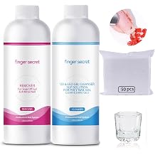 Nail Polish Remover Kit Nail Polish Remover & Slip Solution Polish Remover for Nails Slip Solution for Poly Gel Nails with Glass Cup Nail Cleaning pads