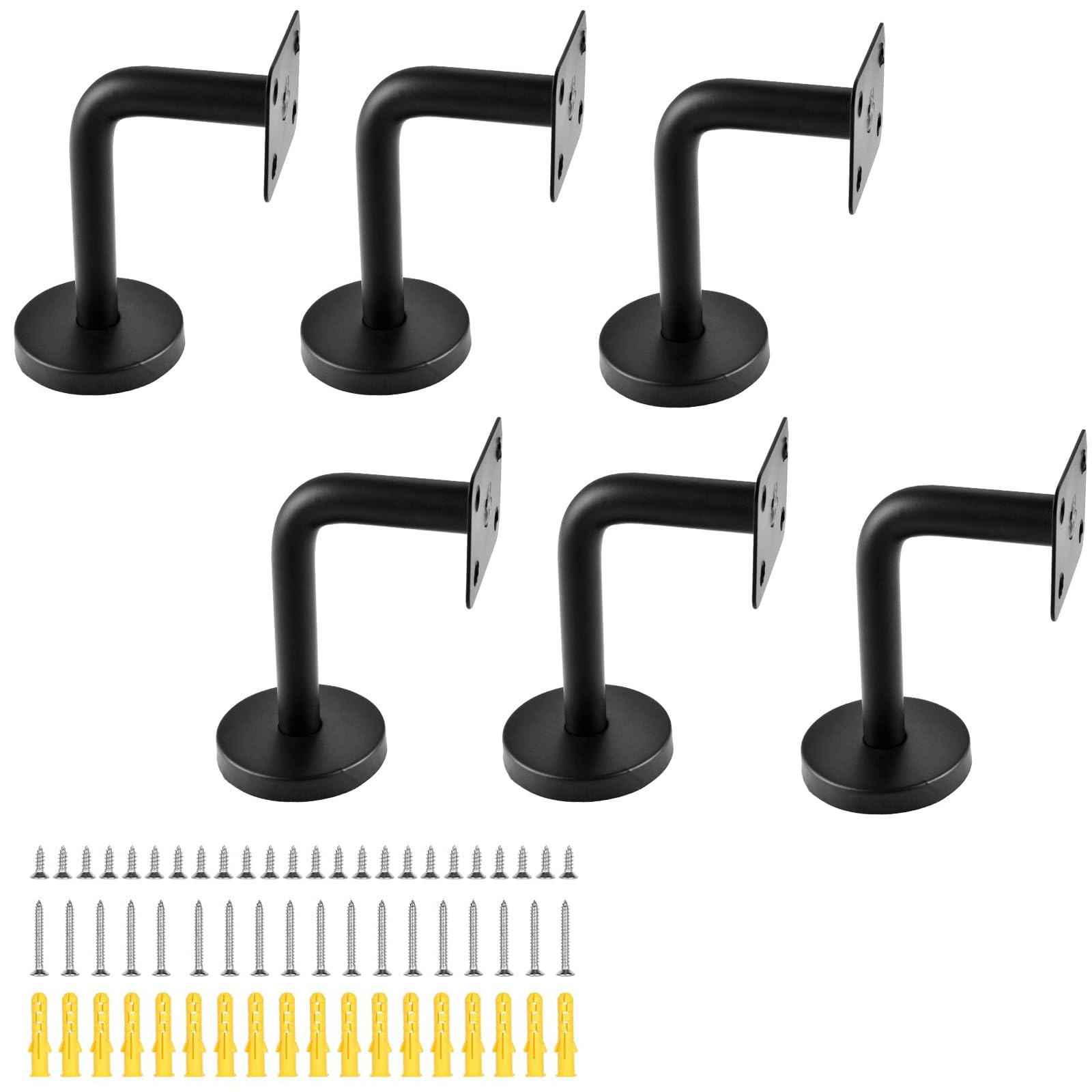 Supporti Per Corrimano In Acciaio Inox - 6 Pezzi Design Piatto Nero - Foto 7