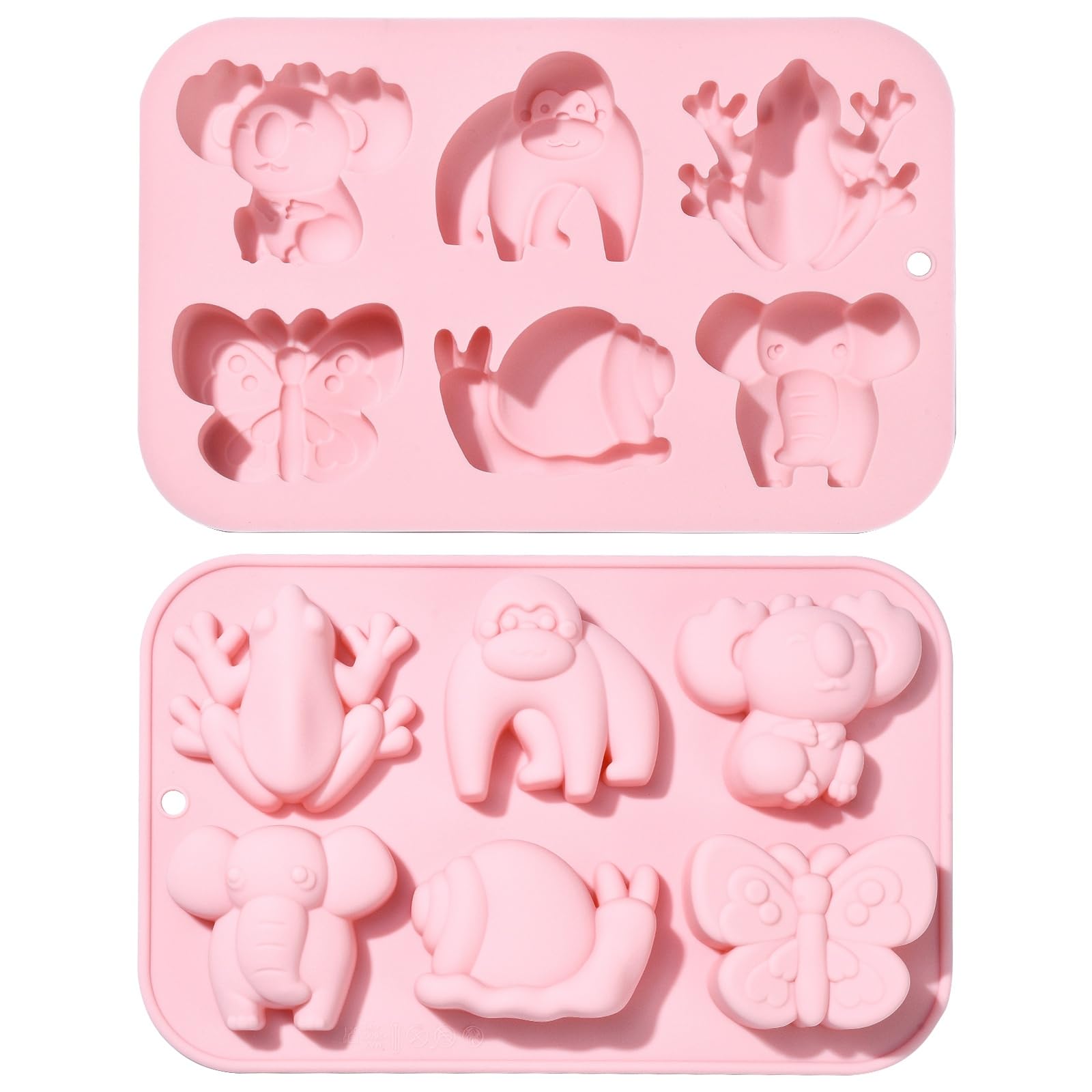 UR URLIFEHALL 2 Pcs Silicone Insects Animal Moulds Butterfly Elephant Shaped Chocolate Moulds for Cake Decoration Candy Pudding Cookie Soap
