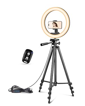 UBeesize 12 inch Ring Light with Stand Selfie Ring Light with 50 Extendable Tripod Stand Phone Holder for