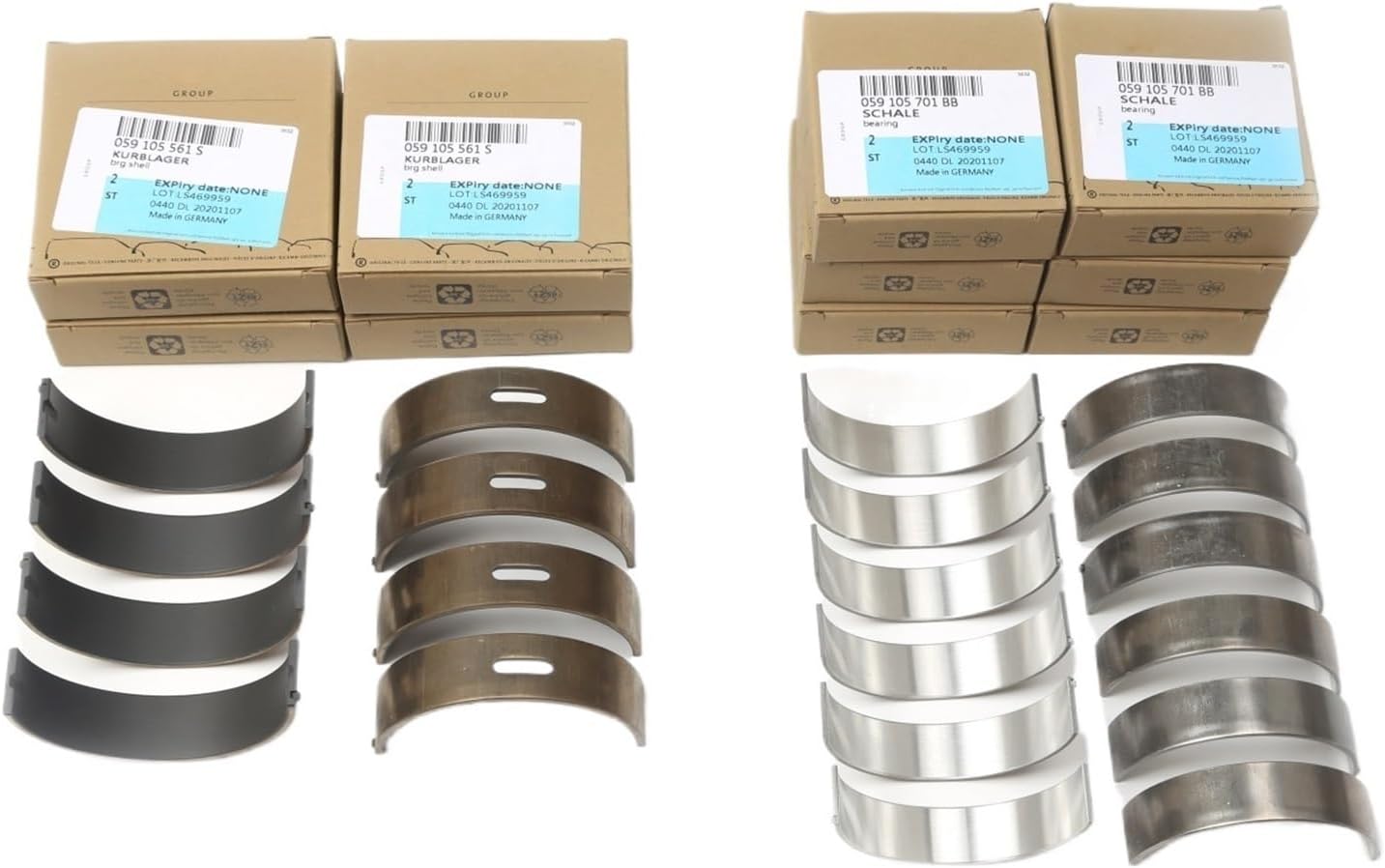 059105591K Car Crankshaft and Connecting Rod Bearing Kit Compatible with VW 3.0TDI Touareg A4 A6 Avant A8 Q7 059105701BC