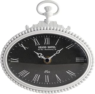 NIKKY HOME Small Vintage Black Wall Clock 6.5 Inch, Battery Operated Silent Retro Metal Oval Analog Clock for Bathroom Kitchen Living Room Bedroom Office