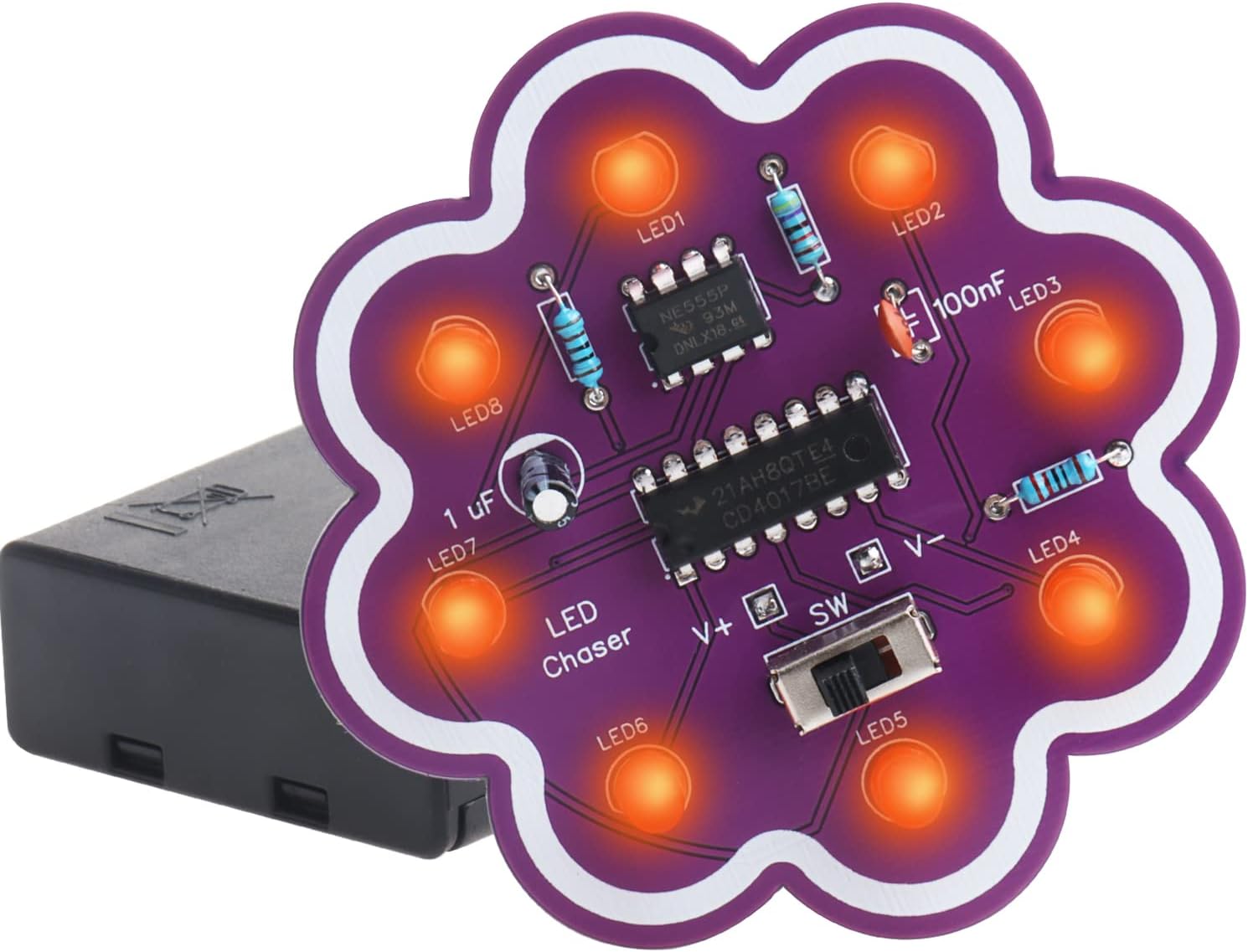 Learn to Solder Kits for Beginners Flower Blink LED