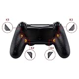 eXtremeRate Textured Black Dawn Programable Remap Kit for PS4 Controller with Upgrade Board & Redesigned Back Shell & 4 Back Buttons - Compatible with JDM-040/050/055 - Controller NOT Included