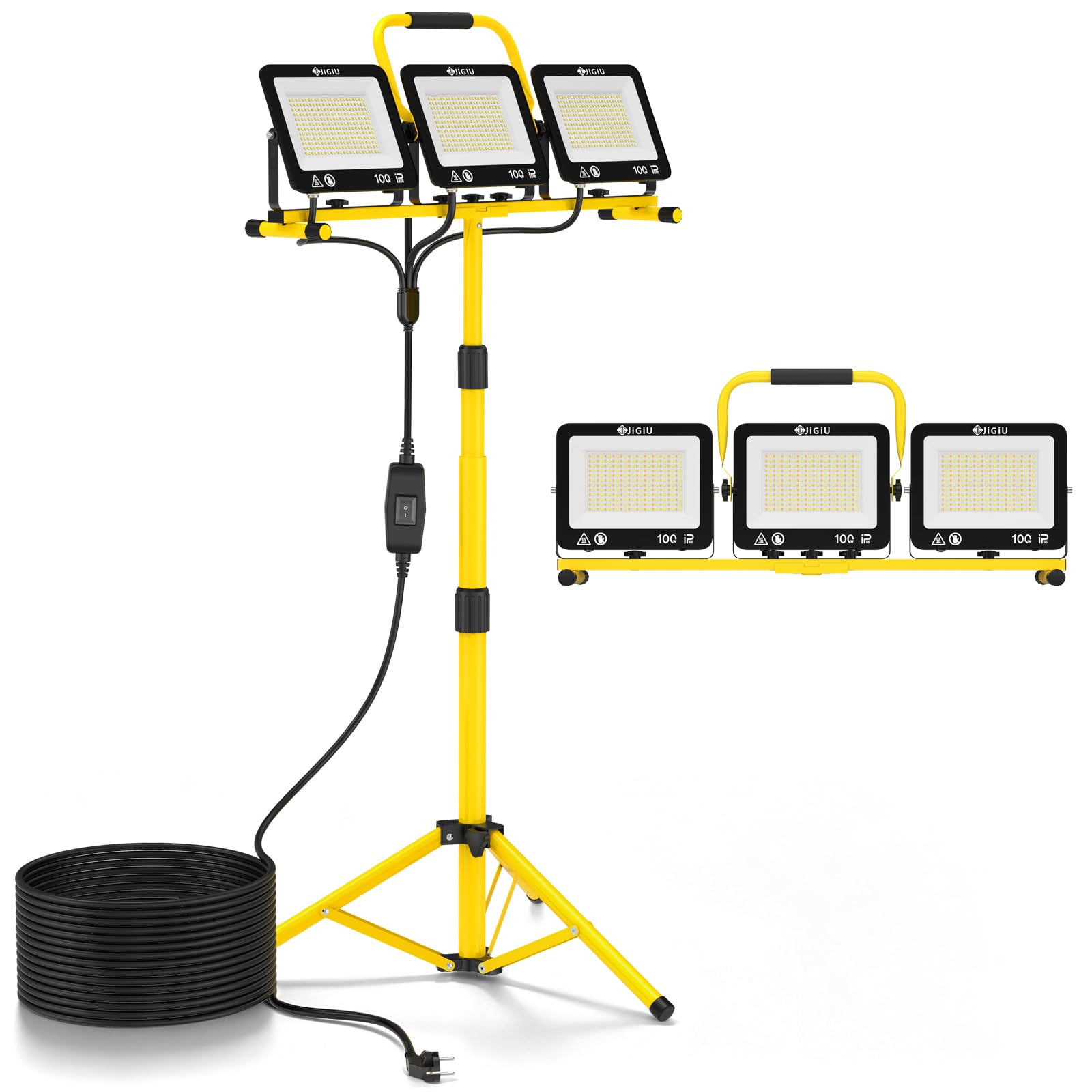 JiGiU Projecteur de Chantier LED 100W, avec 3 Températures de Couleur
