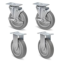 Vista 43 de Ruedas giratorias de 3.5 pulgadas, ruedas giratorias resistentes con freno, capacidad de carga de 1000 libras en total (2 frenos y 2 giratorios)
