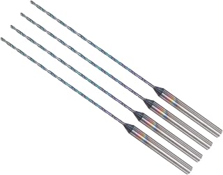 CoCud Micro Engraving Drill Bits, 0.8mm Drill Dia. 2.35mm Shank Diameter, High Speed Steel Straight Shank Drill Bit - (Applications: for Wood Malleable Iron Aluminum Plastic), 4-Piece
