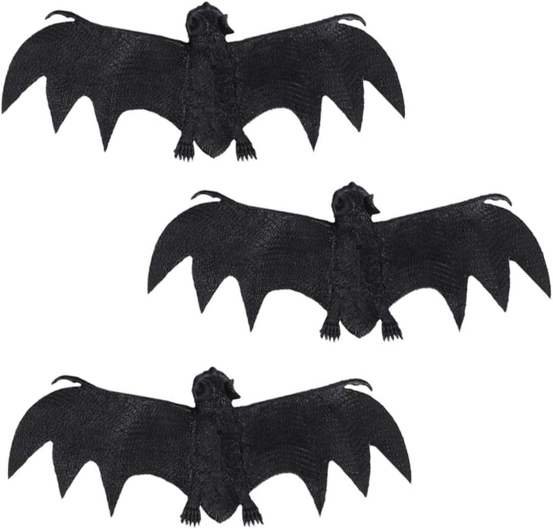 3pcs Realistic Halloween Hanging Bat Decorations Vivid Bat Pendants Halloween Party Props Scary Outdoor Indoor Door Hangings