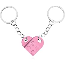 Moiitee Brick Heart Keychain, Crafted from ABS Material, Offered in 14 Colors, Valentine's Day Gift for Your Loved Ones