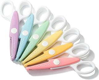 Mr. Pen Craft Scissors - Decorative Edge, 6 Pack, White & Pastel Color, Zig Zag & Pattern Scissors for Crafting & Scrapbooking