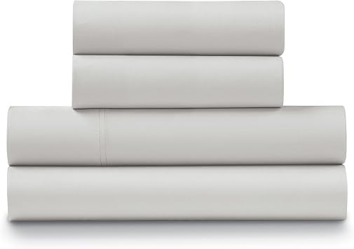 Ella Jayne Luxury Queen 4 piece Sheet Set, 1200 Thread Count 100% Cotton, 1 Flat Sheet, 1 Fitted Sheet, 2 Pillowcases - Platinum
