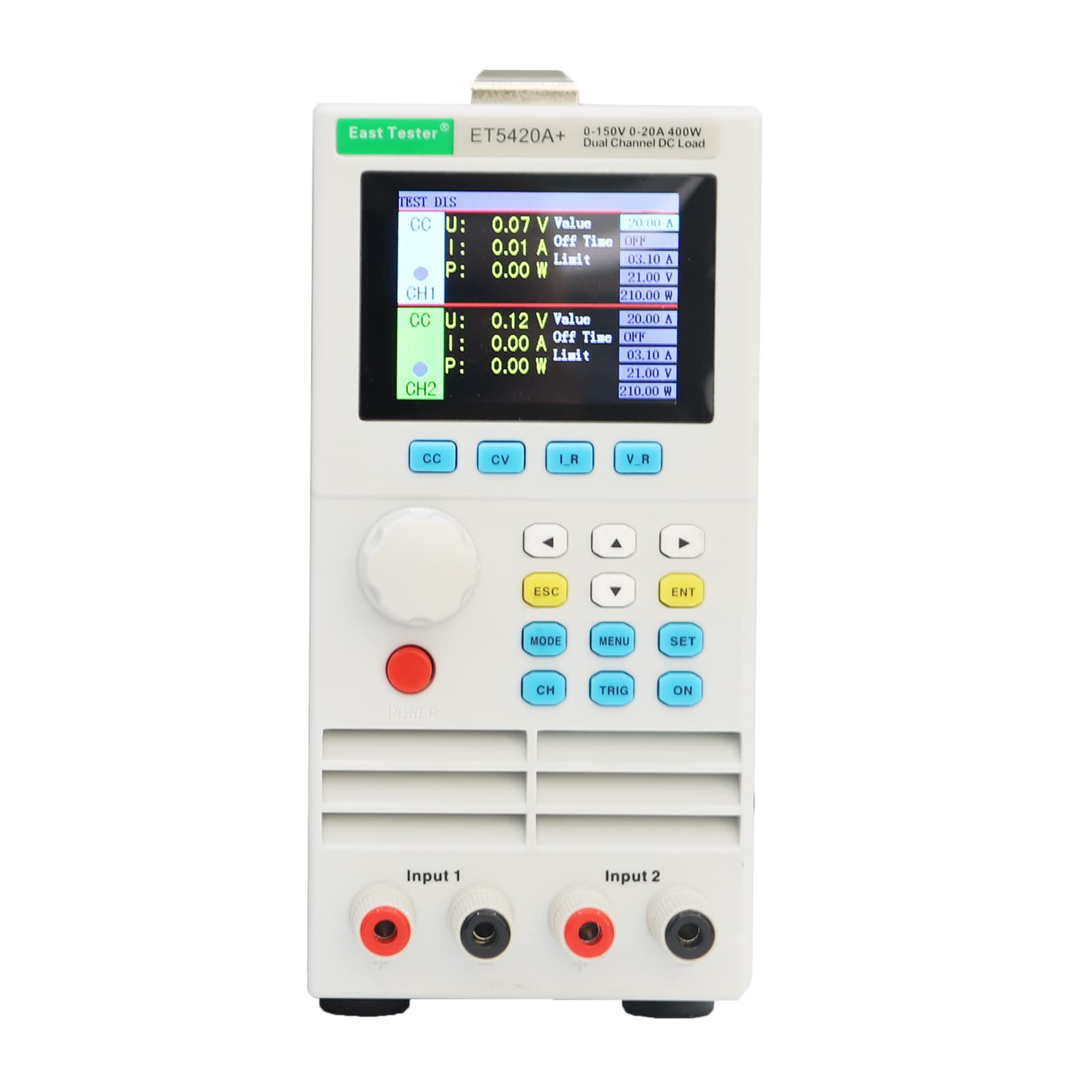 Irfora ET5420A+ Programmierbare elektronische Zweikanal-DC-Last 150 V 20 A * 2 200 W * 2 Programmierbarer elektronischer Zweikanal-DC-Lasttester CC CV CR CP CC + CV CR + CV-Modus