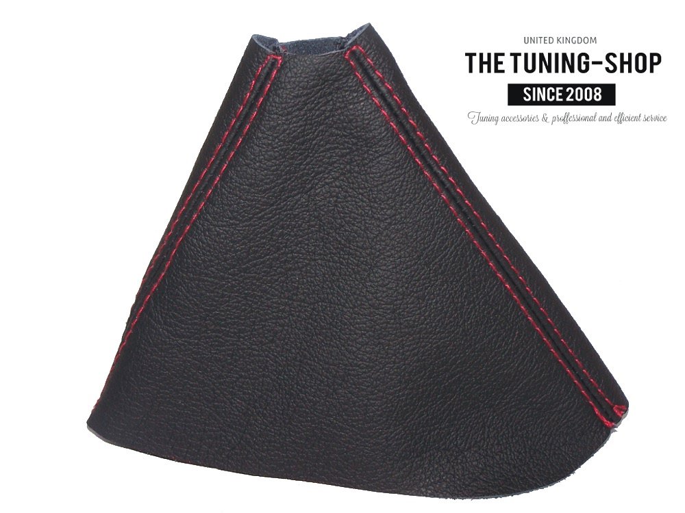 The Tuning-Shop for Volkswagen B6 B7 2006-2015 DSG Automatic Shift Boot Black Genuine Leather RED Stitching