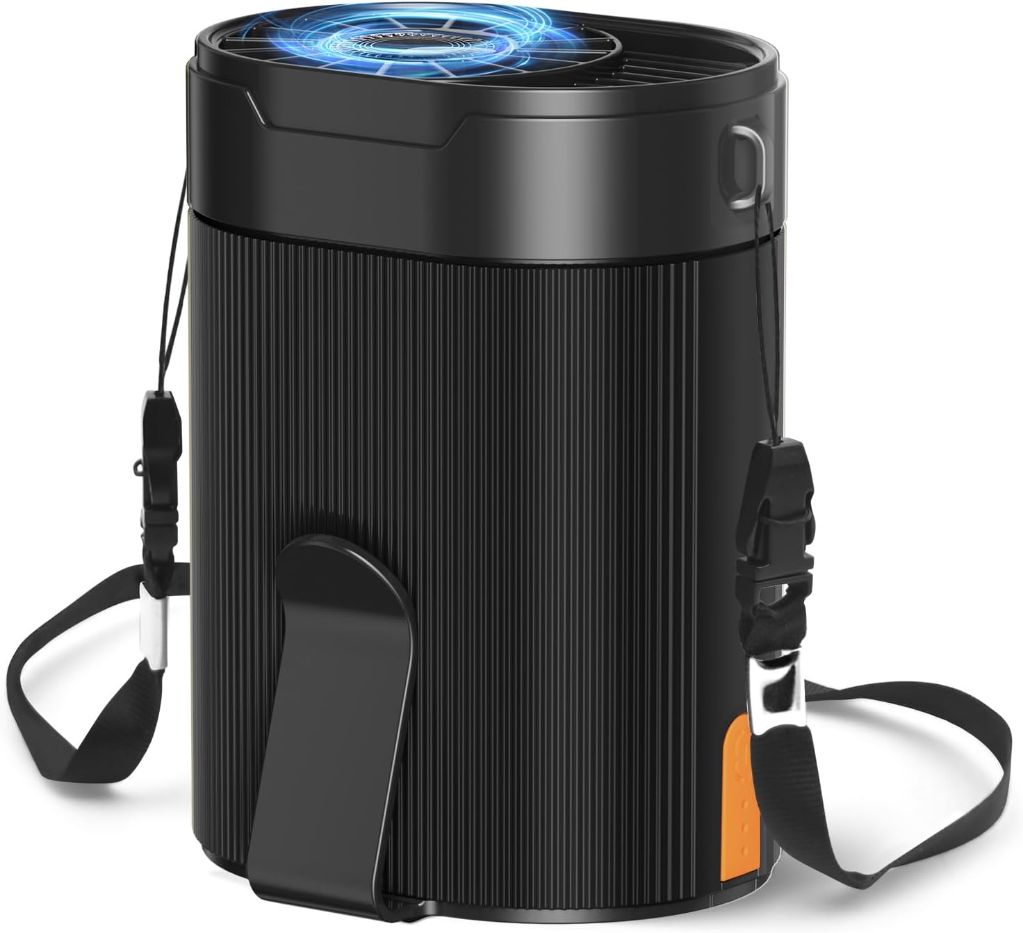 Portable Waist Fan, Rechargeable 3000mAh Battery, 25H Runtime, 6600RPM Turbo Dual Clip, 4 Speeds Adjustable, Belt Fans for Hiking, Riding, Fishing, Hands-Free Hanging Fan Gifts for Worker