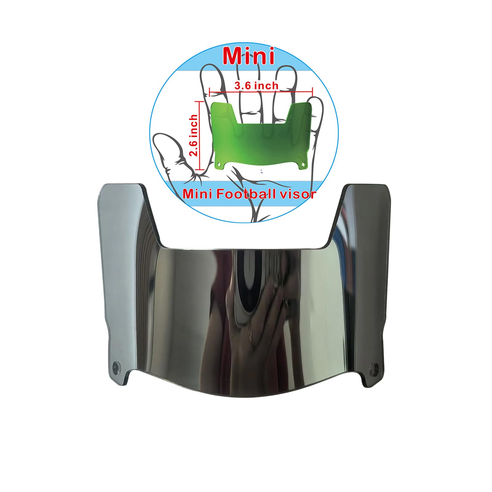 Mini Football Helmet Visor Clear with Clips Universal Fit for Collectors and Display