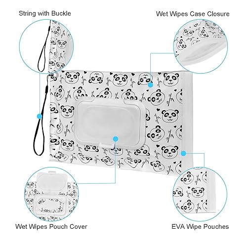 Miniatura 8 de Umtiti Dispensador de toallitas y bolsa de toallitasbolsa de pañuelosfunda de pañuelos con tapa segura de sellado de humedad, patas de goma