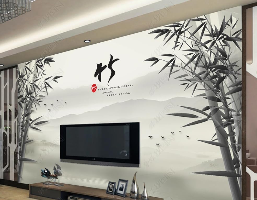 Papier Peint Intissé Forêt de Bambous 150x105 cm pour Salon