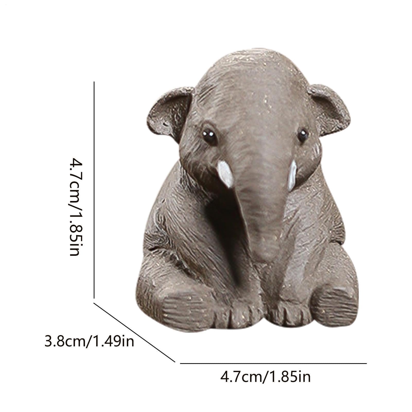 Vassoio da tè in argilla viola con statua di elefante e coccodrillo, tovaglietta fatta a mano per cerimonia del tè, regalo per anziani