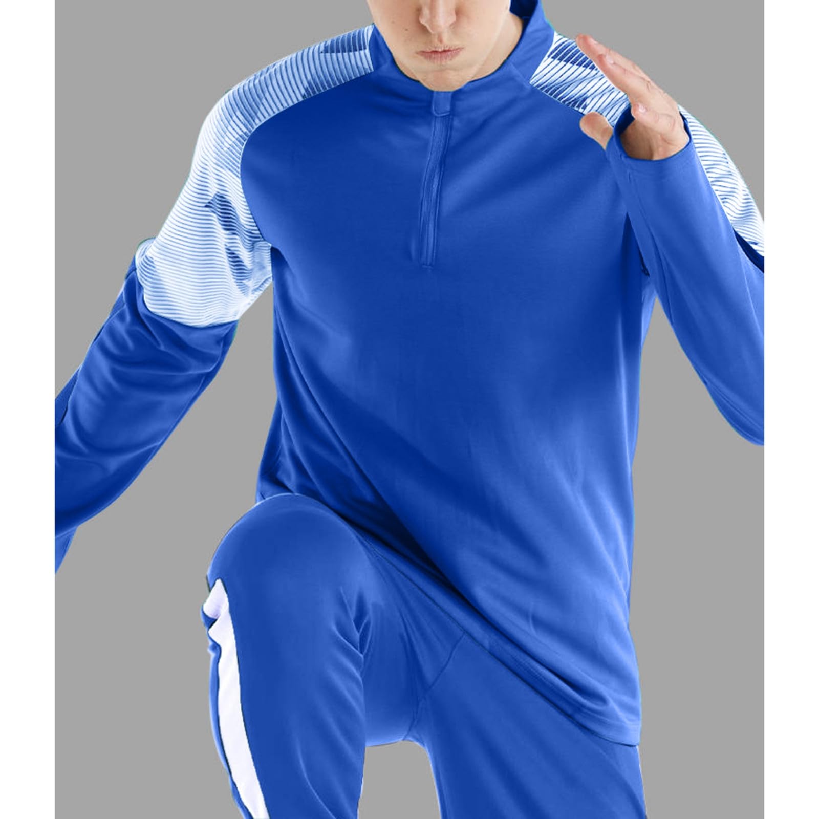 Tuta da ginnastica da uomo, da jogging, da uomo, per il tempo libero, da jogging, in cotone, oversize, sport, fitness, palestra, patchwork, felpa con cappuccio + pantaloni lunghi