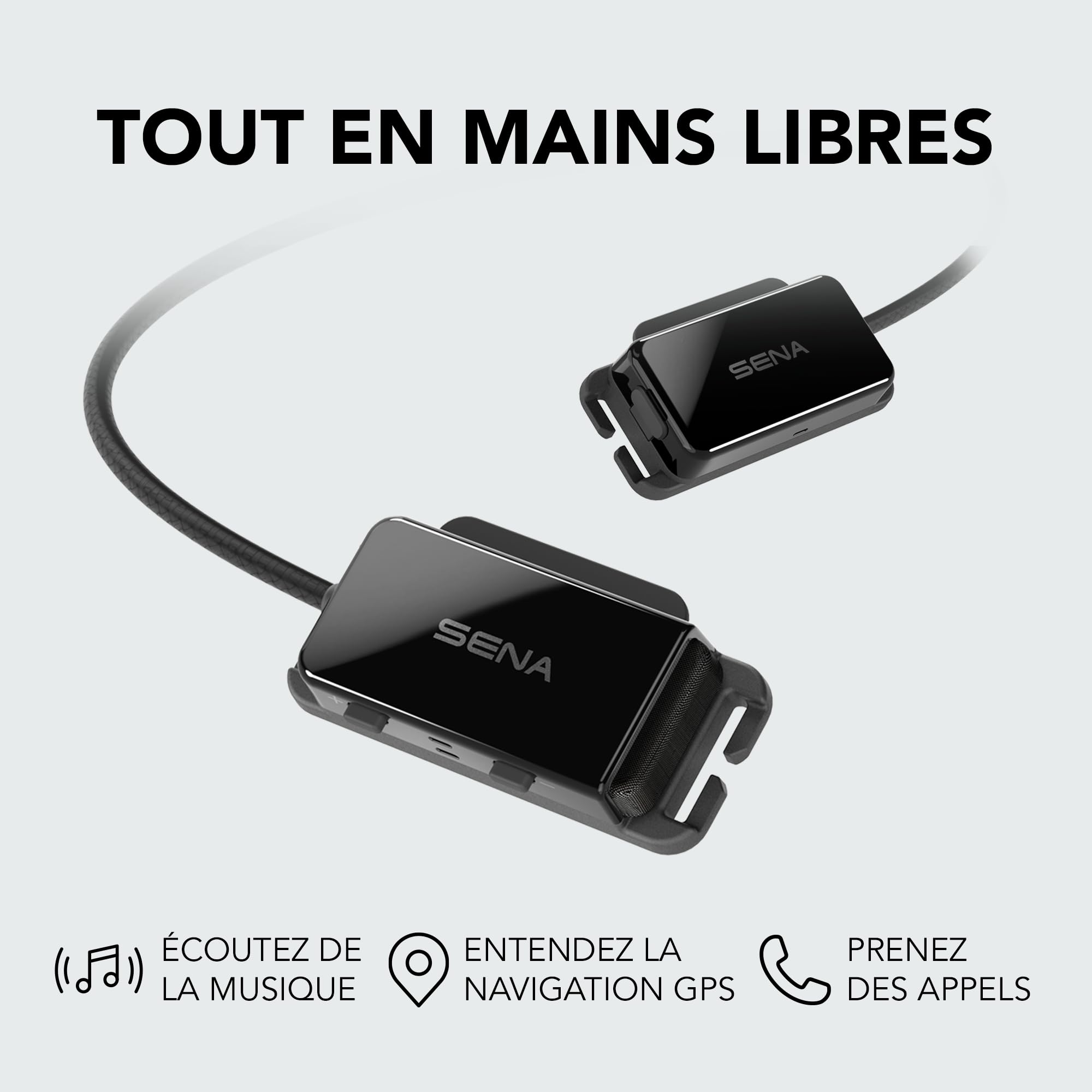 SENA pi, Casque Intercom Bluetooth Universel, Convient à la Plupart des Casques de vélo et Multi-Sports