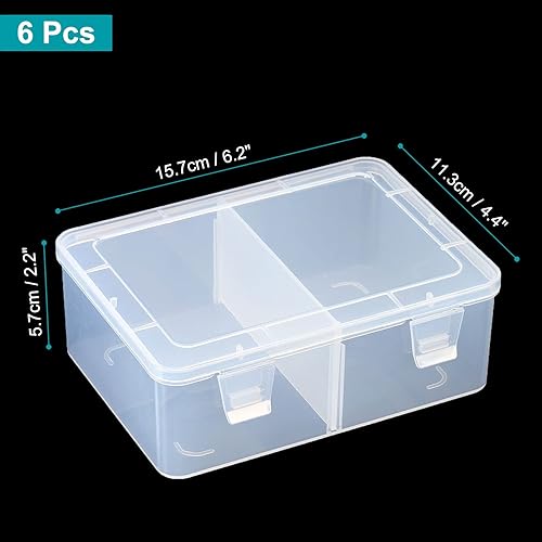 Miniatura 2 de PATIKIL Caja de almacenamiento de tarjetas de béisbol más de 1800 unidades, paquete de 6 organizadores transparentes para tarjetas deportivas,