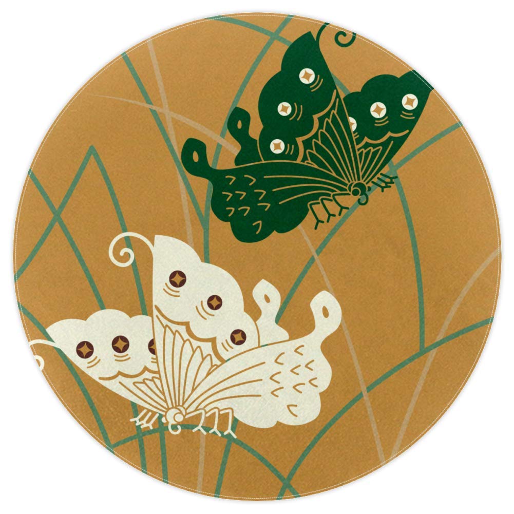 Tapis rond papillons anti-glisse : sécurisez la chambre de bébé