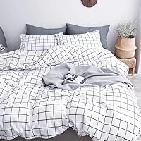 Vista 12 de Nanko Juego de funda de edredón tamaño King, 3 piezas, 104 x 90 pulgadas, geométrica, fresca, ligera, de microfibra, suave, funda de edredón de lujo