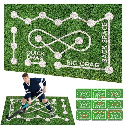 NELOMO Feldhockey-Trainingsmatte – 1,5 m × 90 cm Kunstrasen-Pad | Stickhandling Zonen & realistischer Rasen für Heimübungen – ideales Geschenk für Hockey-Enthusiasten NELOMO Feldhockey-Trainingsmatte – 1,5 m × 90 cm Kunstrasen-Pad | Stickhandling Zonen & realistischer Rasen für Heimübungen – ideales Geschenk für Hockey-Enthusiasten