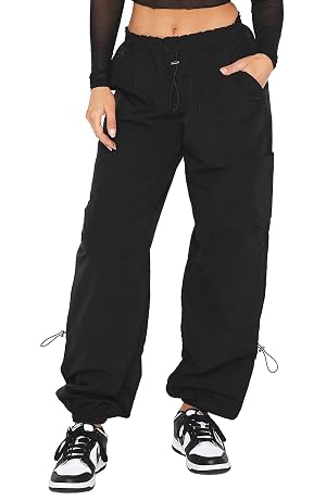DISCIPBUSH Cargo Pants Women Baggy - Parachute Pants for Women Rave Pants Y2K Pants Festival Outfits for Women