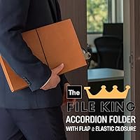 Vista 6 de The File King Cartera de archivos expansible, tamaño legal, 10 cuerdas rojas Fabricado en Estados Unidos Carpetas expandibles de 5.25 pulgadas