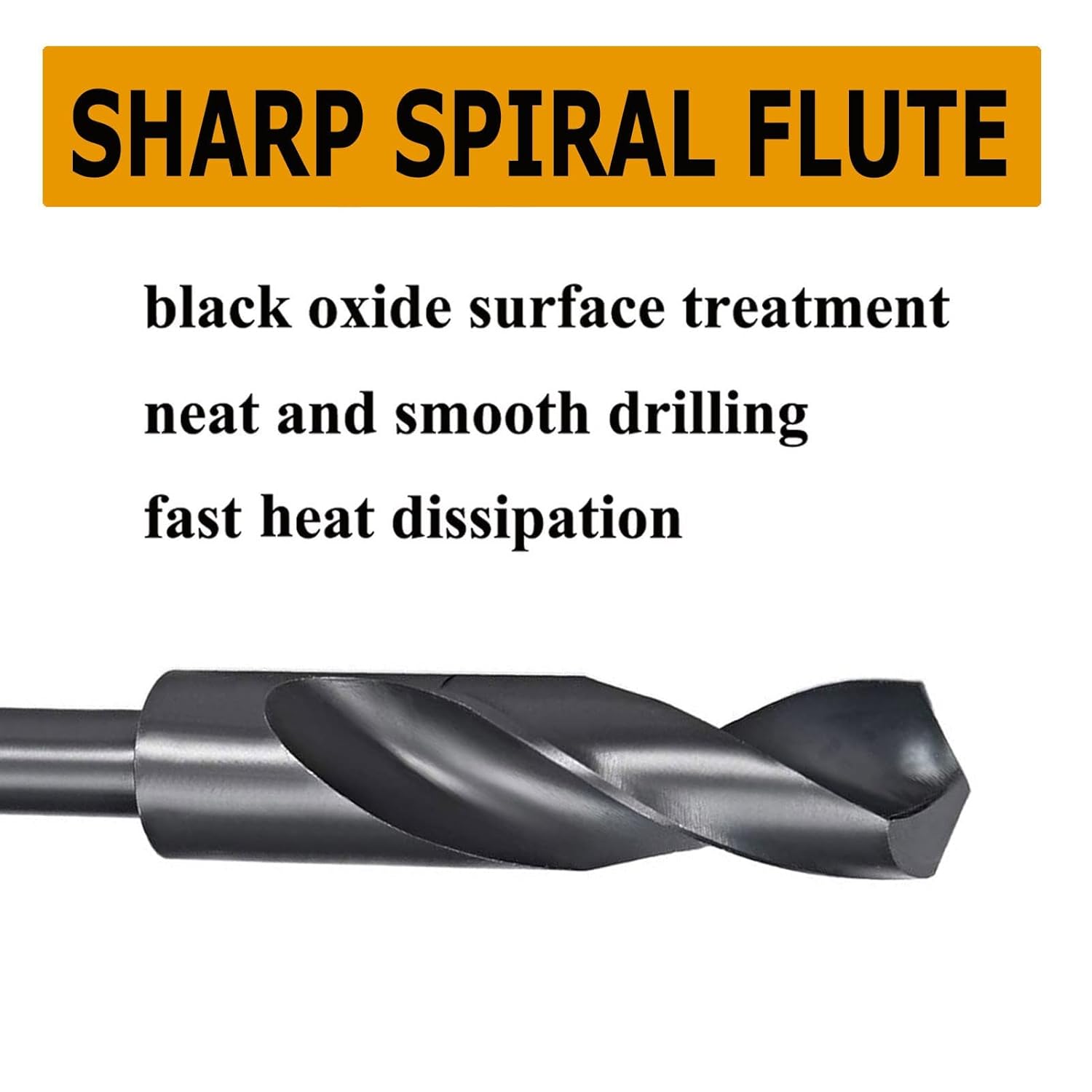 TA-VIGOR 16mm Reduced Shank Drill Bit, 5/8" Drill Bit High Speed Steel HSS 6541 Black Oxide with 1/2 Inch Straight Shank- Perfect for Drilling Steel,Copper,Aluminum Alloy