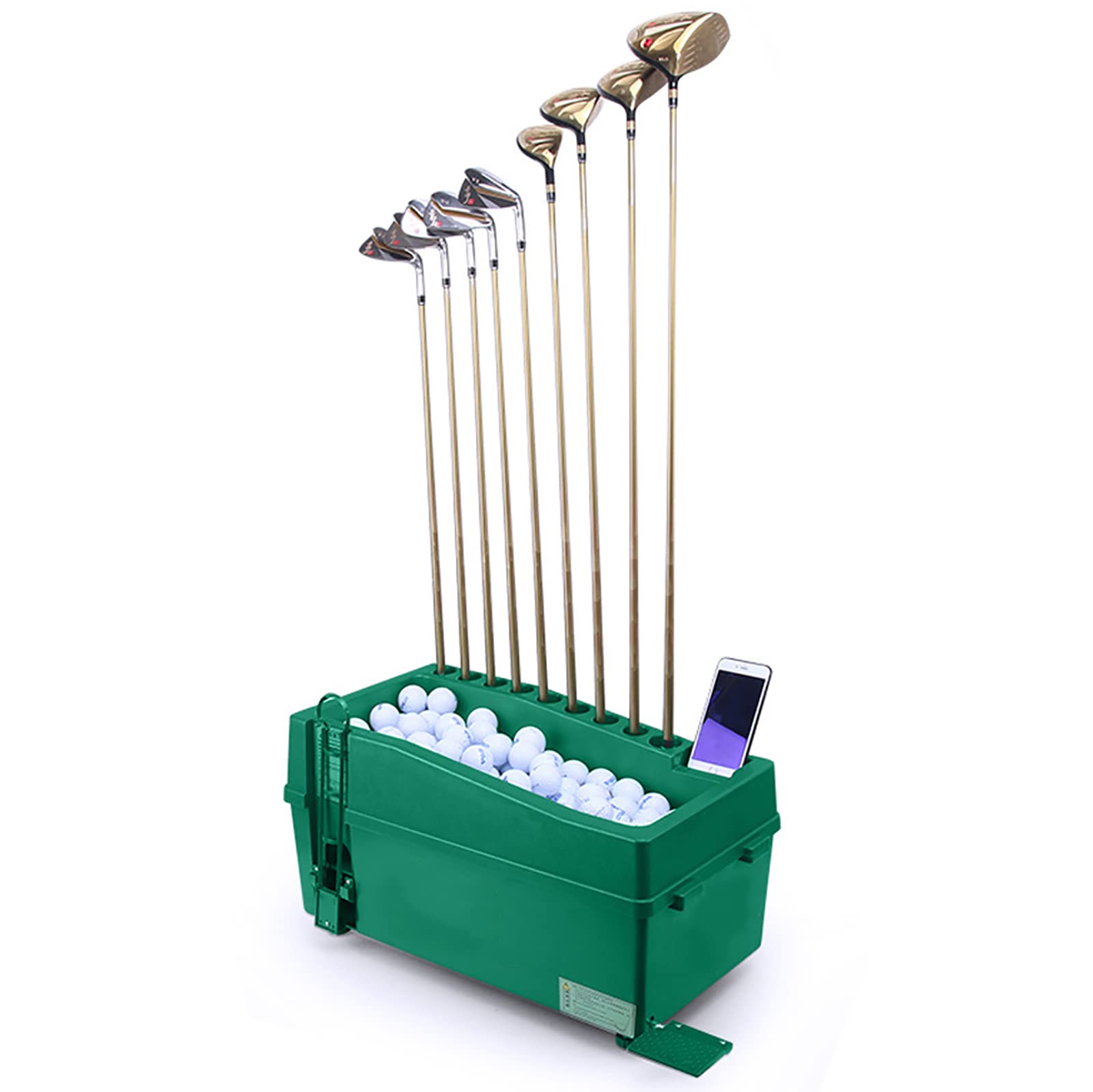 Golf Ball Dispenser, Automatic Golf Ball Dispenser Machine with Club Holder And Video Holder, Golf Ball Automatic Server Pitching Machine, No Electricity Required, Golf Course Equipment