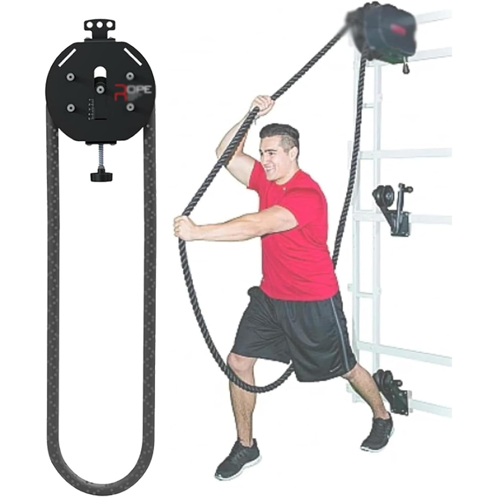 Entrenador De Poleas, Entrenador De Cuerda Ajustable Sin Fin, Entrenador De Cuerda Equipo Gimnasio para El Hogar, para Entrenamiento De Fuerza, Ejercicios De Brazos y Espalda