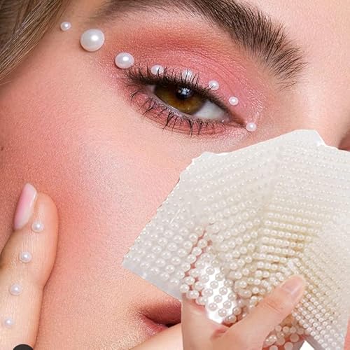 Pearl Nail Rhinestone Stickers 2800 Pcs 3D Self Adhesive White Pearl For Makeup Eyes Face Body Gems Jewels Diy Craft 4 Size Nail Art Decoration #TOP4