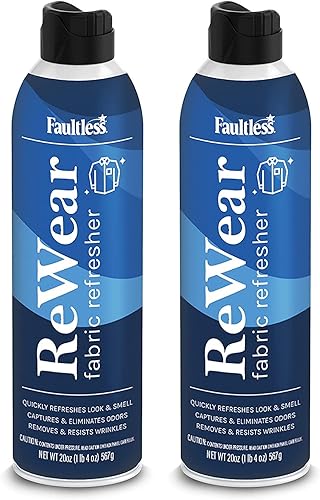 Faultless ReWear - Spray de lavado en seco para ropa  removedor de arrugas, spray refrescante de tela, captura olores  como champú seco para la ropa