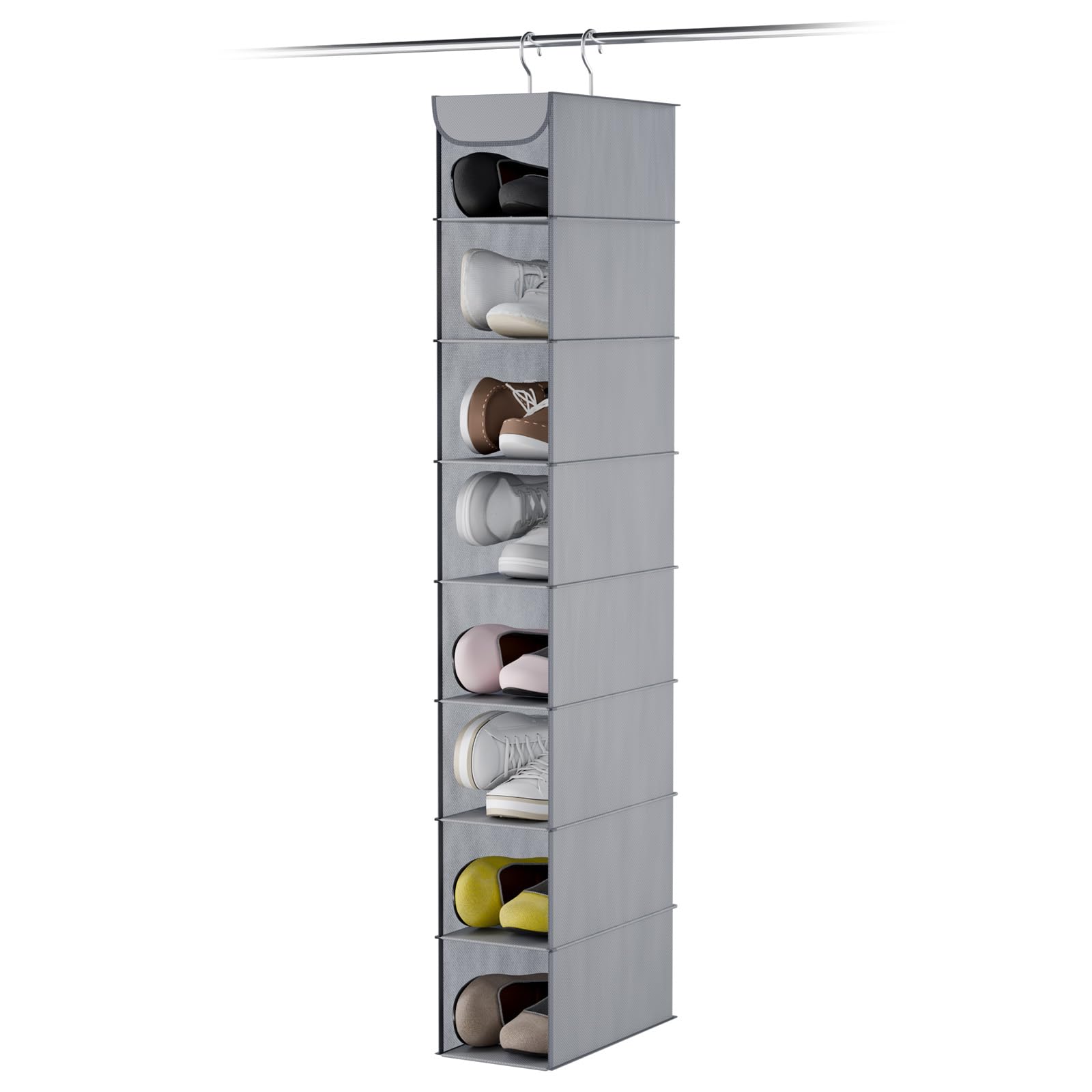 Whitmor Scarpiera sospesa – 8 sezioni – Organizer Armadio – Grigio