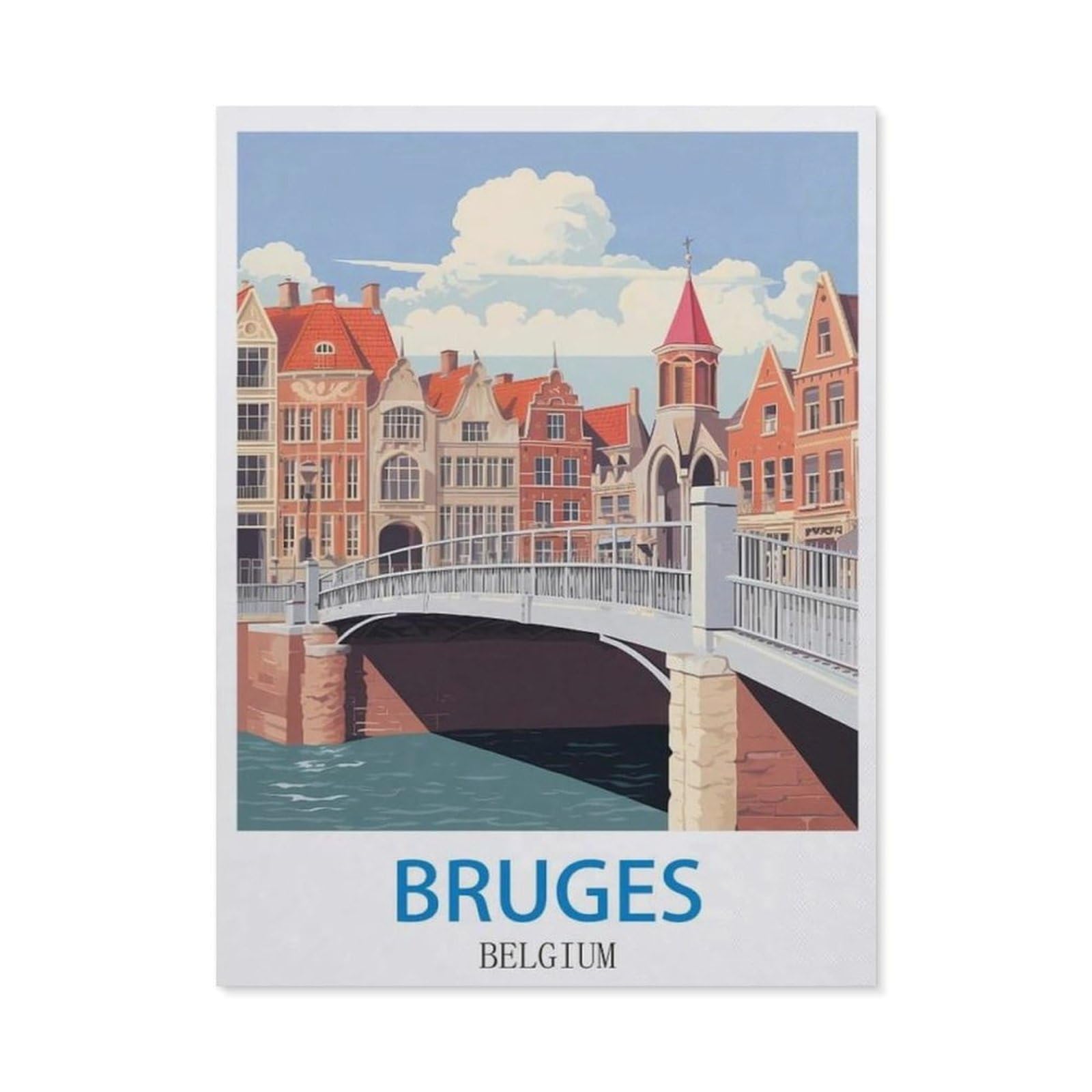 BEAYODKP Bruges Belgium，Diamond Art Kits for Adults and Kids, Full Drill Round Rhinestone Paint with Diamonds（50 x 60 cm/19.68 x 23.62 inches）-CL75