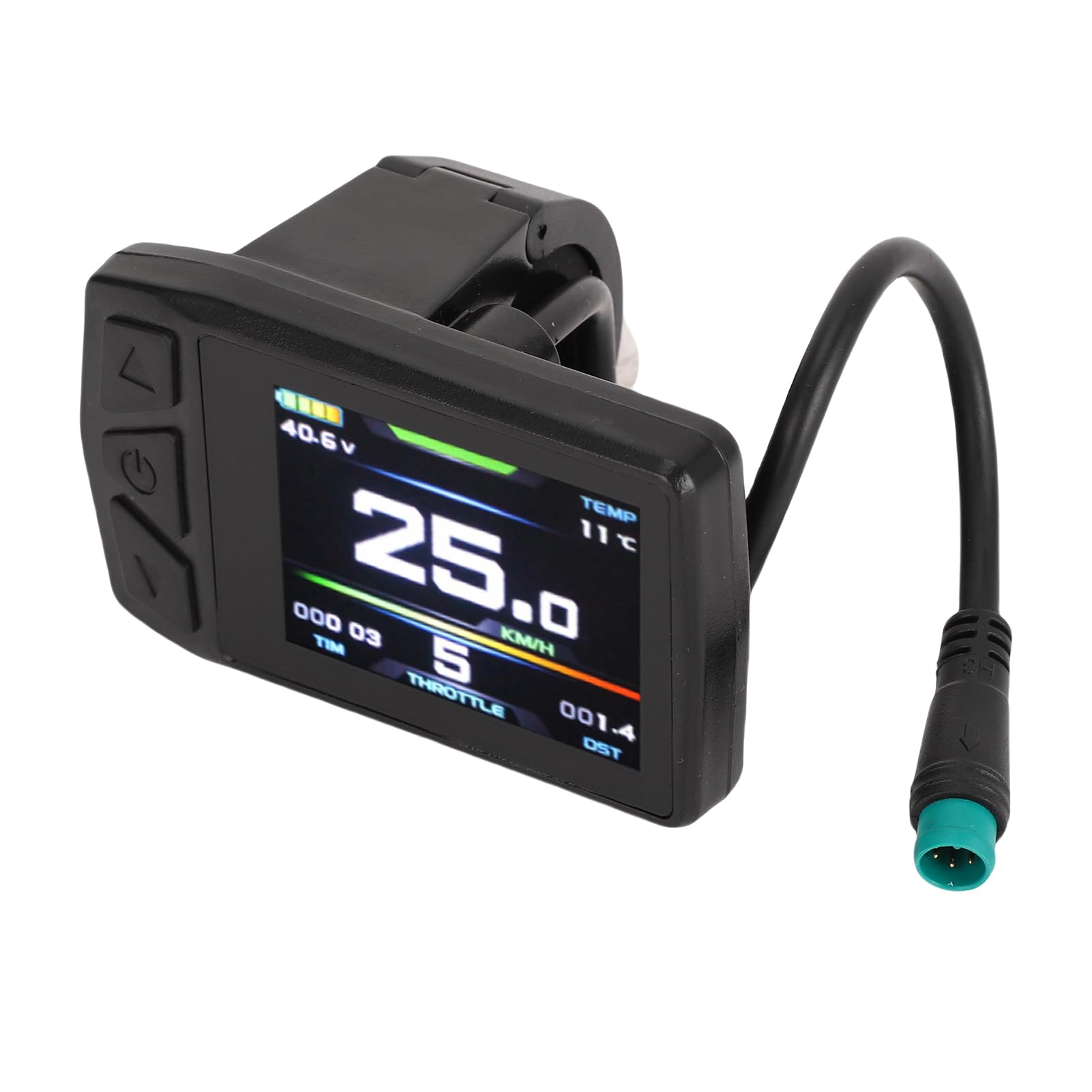 Fabater Kolorowy Ekran Roweru Elektrycznego Miernik LCD do Kontrolera KT Nr 1, Ergonomiczne Przyciski dla Entuzjastów Jazdy na Rowerze, materiał ABS, Odpowiedni do Jazdy w dzień i w Nocy